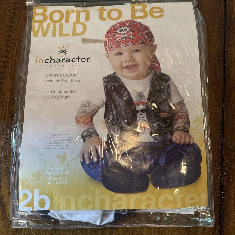 Born to be Wild Biker Jumpsuit Infant/Toddler Halloween Costume 9-12 Month New